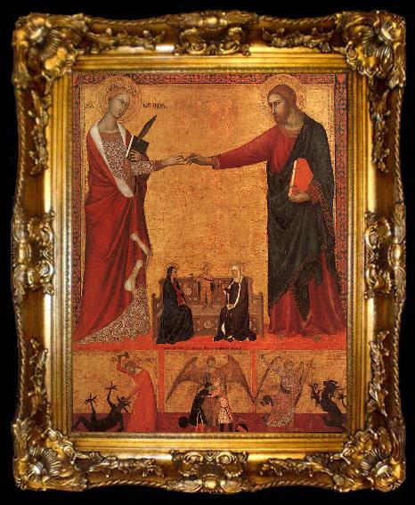framed  Barna da Siena The Mystical Marriage of St.Catherine, ta009-2
